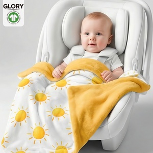 Couverture bébé tout-petit en fausse fourrure de lapin de luxe, 500 g/m², en flanelle polaire, 30x40 pouces, coupe-vent, pour poussette, siège auto et extérieur - Vente en gros - Product Image 1