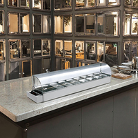 Bain-marie électrique commercial 8L en acier inoxydable argenté 1200W, chauffe-plats de table pour restaurants, hôtels et traiteurs