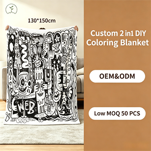 Manta de Colorear con Diseño de Redes Sociales para Compartir y Chatear - Manta de Felpa de Visón de 2 Capas con Diseño de Doodle para Aliviar el Estrés, Regalo para Generación Z - Product Image 2