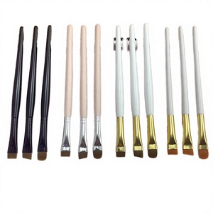 Pincel Delineador de Ojos Ultrafino de Fábrica de Guangdong, Cepillo para Cejas con Punta <span class=keywords><strong>Biselada</strong></span> Plana Tipo Cuchilla, Mango de Madera con Fibra Artificial - Product Image 3