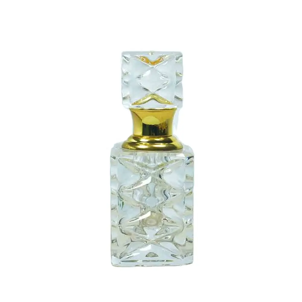 Hoge Kwaliteit Custom Glas Parfum Fles Kristal Plein Gegraveerd Bloemen Parfum Fles Hout Custom Parfumflesje Logo