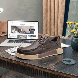 NUEVAS Zapatillas de Trabajo para Hombre con Punta Redonda y Cordones, de Cuero Vacuno de Grano Completo, Forro de Malla, Diseño Clásico Italiano, 2026, Venta al Por Mayor - Product Image 2