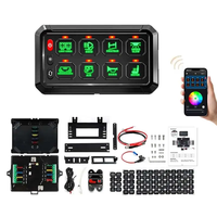 Panneau de commande 8 interrupteurs RGB 12V 24V avec contrôle APP, marche/arrêt et gradation pour camion, SUV, UTV, ATV, marine, camping-car, fourgonnette