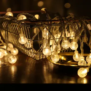 LED Crystal Bubble Ball String Light IP44 RGB Blanco frío Emisor Fairy Light Garland para Navidad Decoración del hogar