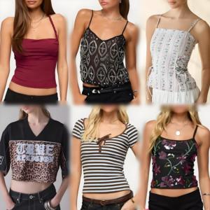 Factory Clearance High Quality Women's Summer Retro Casual Slim Fit Short Sleeved Top T-shirt Inventory Randomly Shipped - Product Image 5