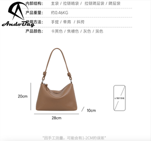 Andong Cowhide Fashion Underarm Package Shoulder <b>Tote</b> <b>Bag</b> for Women's Ladies Outdoors Daily Commute Work Crossbody <b>Bags</b> Handbag - Product Image 3