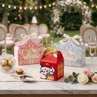 Dossiers en carton Kawaii motif chiot carrousel de dessin animé pour emballage cadeau de bonbons et chocolats, pour mariage, anniversaire, baby shower, événements scolaires pour enfants