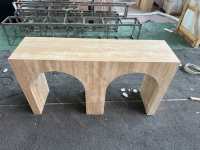 Table console moderne en pierre de travertin, meuble d'entrée pour villa, maison, appartement, hôtel, décoration de salon
