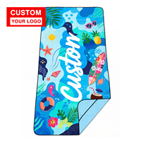 Serviette de plage en microfibre Ujoy, séchage rapide, sans sable, impression par transfert thermique, en suède, pour piscine, sublimation, vente en gros