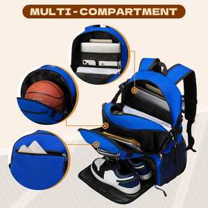 Multi-<b>Compartment</b> Large Capacity Gym <b>Backpack</b> <b>with</b> Spacious Shoe <b>Compartment</b> Exquisite Details and Water-Resistant Feature - Product Image 4