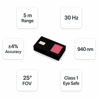 Capteur de distance DtoF 4,4x2,4x1mm SMD, capteur de mesure de distance laser ToF semi-conducteur, compatible pin à pin avec la série VL53