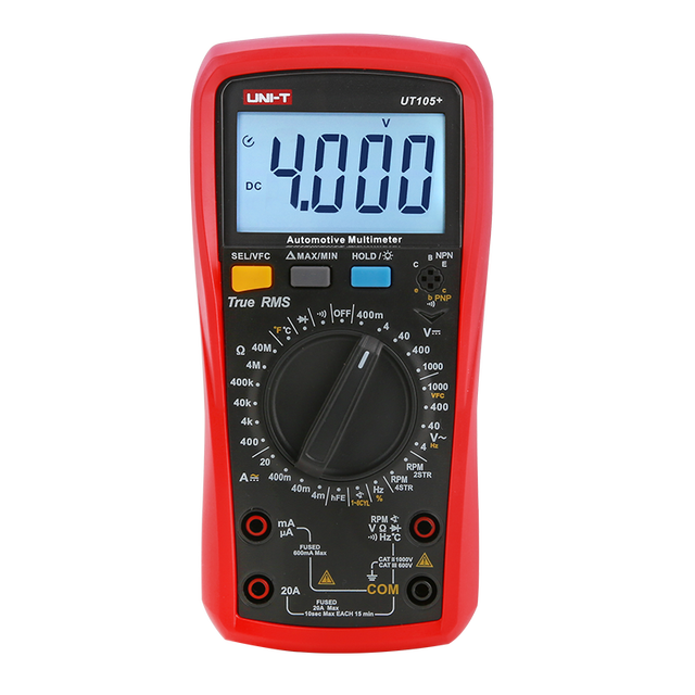 UNI-T Automotive Digital Multimeter UT105+ 1000V AC DC Voltmeter Ammeter Capacimeter Temperature Tester Frequency Meter HLX