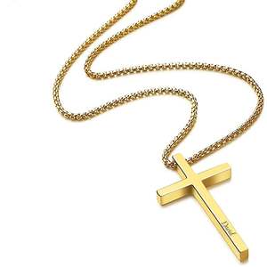 ジュエリーメーカーパーソナライズされたカスタム刻印ペンダントネックレス、メンズクロスリジオンネックレス - Product Image 4