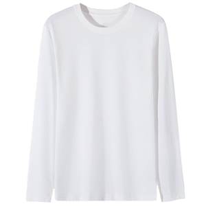 T-shirt pour homme en jersey de coton CVC uni à manches longues, imprimé à l'écran, de haute qualité, décontracté - Product Image 1