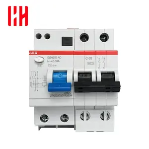 New and Original brands Miniature Circuit Breaker GSH202 2P AC-C63/0.03 2TAZ223201R2634 GSH202 AC-C63 Circuit Breakers