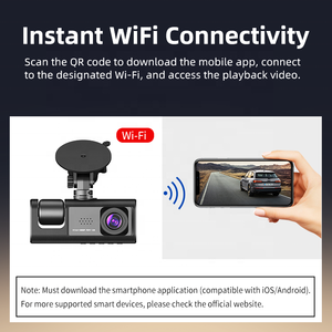 <span class=keywords><strong>Cam</strong></span>éra embarquée 3 objectifs HD 1080P, enregistreur de conduite 3 canaux avant, intérieur et arrière avec écran LCD 2 pouces, <span class=keywords><strong>cam</strong></span>éscope de voiture - Product Image 4