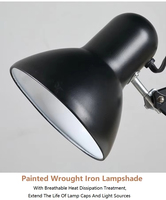 Lampe de bureau à bras long réglable, multifonctionnelle, sans fil, rechargeable par USB, LED tactile avec température de couleur multiple