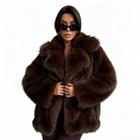 Veste en fausse fourrure épaisse et moelleuse Zeyu Premium pour femmes, grand col rabattu, marron, manteau chaud d'hiver, veste en fausse fourrure écologique pour femmes, ODM/OEM
