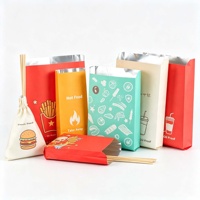 Sac en papier kraft durable, résistant à l'huile et imperméable, doublé d'aluminium, pour hot-dogs, poulet frit, sandwichs et glaces