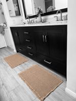 Tapis de bain en gaufré écologique, tapis de bain antidérapants super absorbants pour sol de salle de bain, tapis de salle de bain lavable en machine avec glands