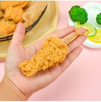 Llavero Creativo de Comida de Simulación: Papas Fritas y Pollo Frito de PVC con Anillo de Aleación de Zinc para Accesorios de Comida