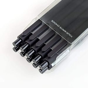 Bolígrafos de gel retráctiles KACO Soft Touch de 0.5 mm con punta fina (color negro, paquete de 10 con tinta negra) 10 piezas por caja Uso en oficina y escuela - Product Image 1