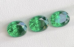 Lê cắt Zambia Emerald 5x7mm 10x12mm hình bầu dục phòng thí nghiệm phát triển màu xanh đậm Zambia Emerald Bộ đồ trang sức - Product Image 2