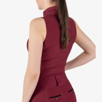 Vêtements d'équitation professionnels personnalisés pour femmes, rose baie, or, cristal, demi-zip, sans manches, sous-vêtement de base pour l'équitation