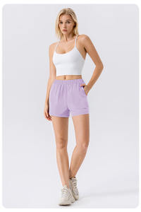 Top da donna a maniche lunghe con colletto in piedi sportivo e per il tempo libero con pantaloncini da corsa Set due pezzi per il Fitness - Product Image 6