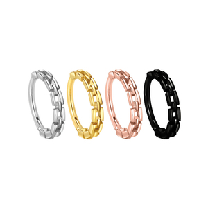 Nhẫn khuyên mũi dạng clicker khớp nối, thiết kế mắt xích, thép phẫu thuật 316L mạ PVD, dành cho trẻ em, thương hiệu Superstar Custom - Product Image 6