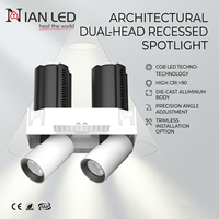 Spot encastré intelligent réglable sans cadre 10 ° /15 ° /24 ° /38 ° /50 °   Downlights LED encastrés à intensité variable pour villas et hôtels