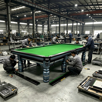 Table de billard en bois massif de 12 pieds avec plateau en ardoise véritable, surface stable et lisse, table de billard professionnelle pour salle de jeux