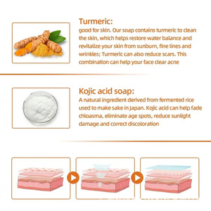Savon Original Naturel aux Herbes, Acide Kojique et Curcuma, Éclaircissant et Hydratant pour le Visage et le Corps - Product Image 6
