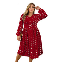 Robe en mousseline de soie à pois pour femmes, col en V, manches lanternes, longueur au sol, coupe trapèze, décontractée, grande taille, été
