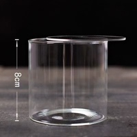 Mini bouteille droite avec couvercle en acrylique, bouteille en verre écologique pour micro-paysage de mousse, vase hautement transparent