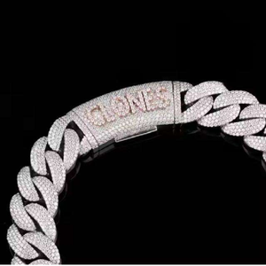 สร้อยคอเงินแท้ S925 แบบ Cuban Link หรูหรา ขนาด 20 มม. 22 มม. 3 แถว ประดับเพชรเลี้ยงในห้องปฏิบัติการ สำหรับสร้อยคอฮิปฮอปที่ได้รับการรับรอง - Product Image 5