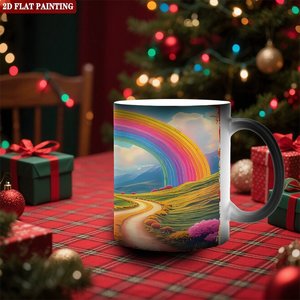 Mug personnalisé créatif, noir givré, 11 oz, sensible à la chaleur, tasse cadeau - Product Image 2