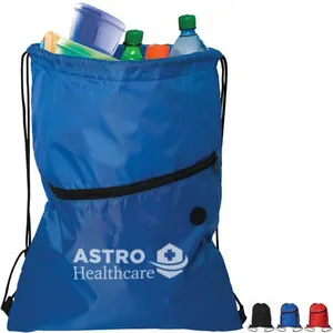 Custom Branded Insulated Drawstring Cooler 210D Cinch Bag Insulated Pinic Lunch Cooler Thermal Bag