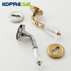 Koppalive Franse Stijl Koperen Hendel Deurklink Met Kristal Split Design Slaapkamer Binnendeurslot In Pvd, Chromen Afwerking - Product Image 6