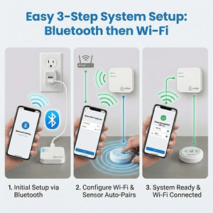 Détecteur de fuite d'eau intelligent sans fil RF longue portée avec moniteur de faible consommation d'énergie, contrôle à distance par application, maison intelligente - Product Image 4