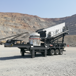 מתקן נייד מסוג גלגל עם מגרסת חרוטים לצמיגים, לריסוק סלעים קשים, גרניט, פסולת בניין. - Product Image 1