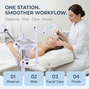 <span class=keywords><strong>Vapozone</strong></span> <span class=keywords><strong>professionnel</strong></span> 4 en 1 multifonctionnel, machine de thérapie à l'ozone, vaporisateur facial avec lampe, lumière d'esthéticienne pour les soins de la peau - Product Image 2