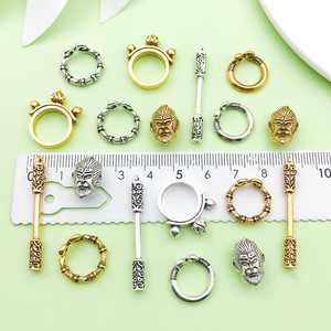 Colgante de la serie Wukong en plata antigua y oro, accesorio de joyería DIY para pulsera o collar, unisex, para uso diario. - Product Image 2