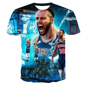 Spedizione gratuita l'ultima moda Stephen Curry No. 30 stampato 3-pointer record holder t-shirt da basket da uomo di alta qualità