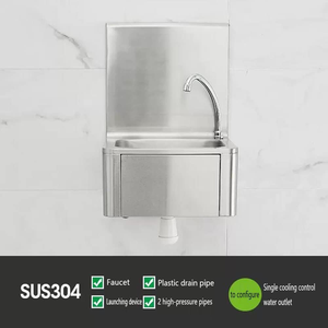 Lavello in acciaio inossidabile con apertura a ginocchio a ciotola singola con rubinetto e Backsplash Design stabile con configurazione a un foro - Product Image 3