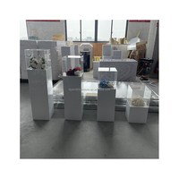 Présentoir à gâteaux pour décoration de mariage, décoration de mariage, table, présentation de fleurs, socle carré transparent, cube blanc en acrylique