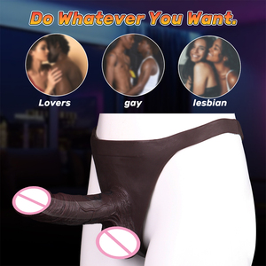 Großer Schwarzer Dildo Tragbare Dildos Höschen mit 19 cm Großem Schwarzen Dildo für Männer <span class=keywords><strong>Harness</strong></span> Erwachsenen-Sexspielzeug - Product Image 5