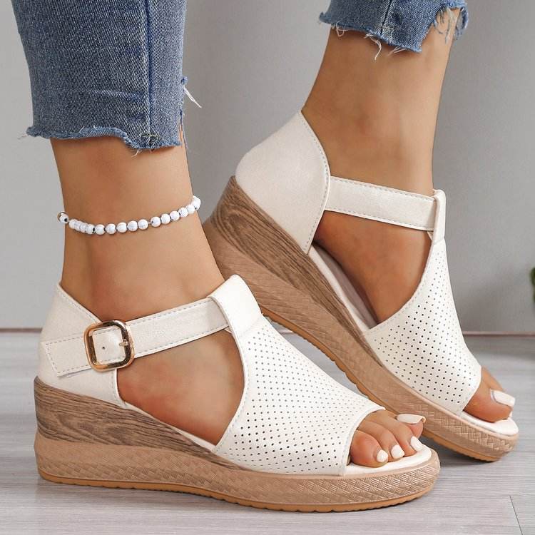 2024 New Arrival Woven Jute Rope High Heel Wedge Sandals