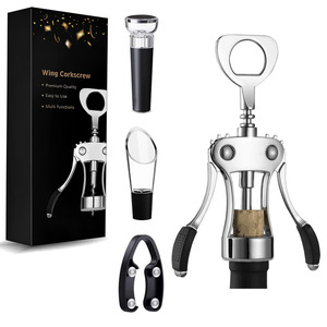 <span class=keywords><strong>Ouvre</strong></span>-bouteille à vin manuel multifonction en alliage de zinc, tire-bouchon à ailettes - Product Image 3