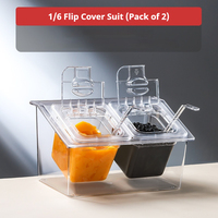 Serveur de condiments glacés avec couvercles séparés Plateau de service avec plats amovibles